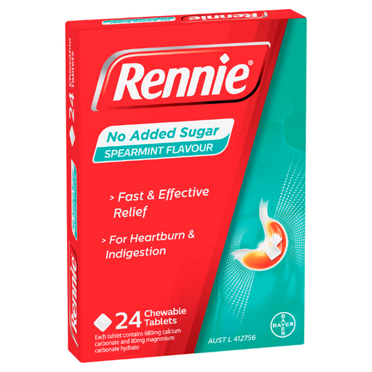 Rennie No Added Sugar Spearmint 24 Pack