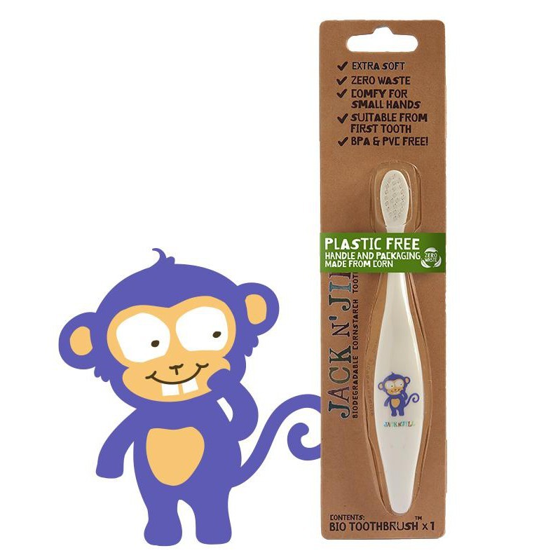 JACK N' JILL Toothbrush (Children) Monkey - Biodegradable 1 - STELLAR PHARMACY
