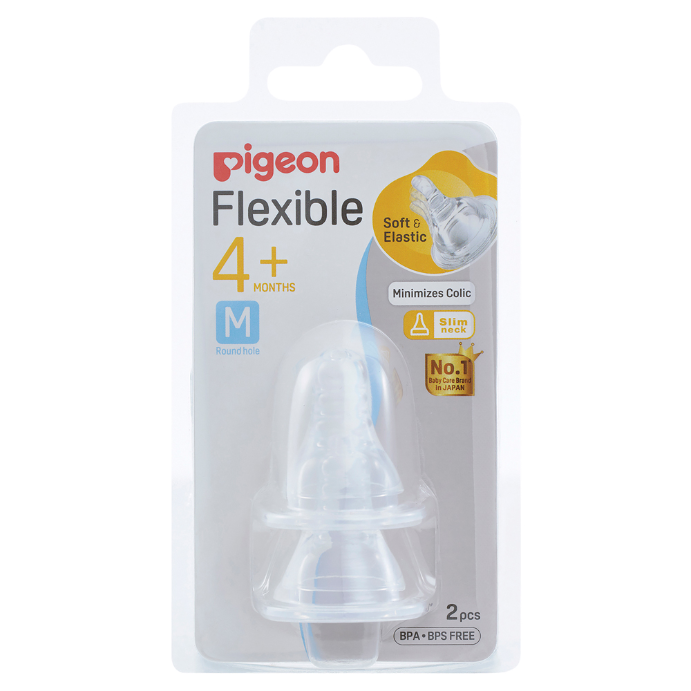 Pigeon Peristaltic Slim Neck Teat Medium 2 Pack