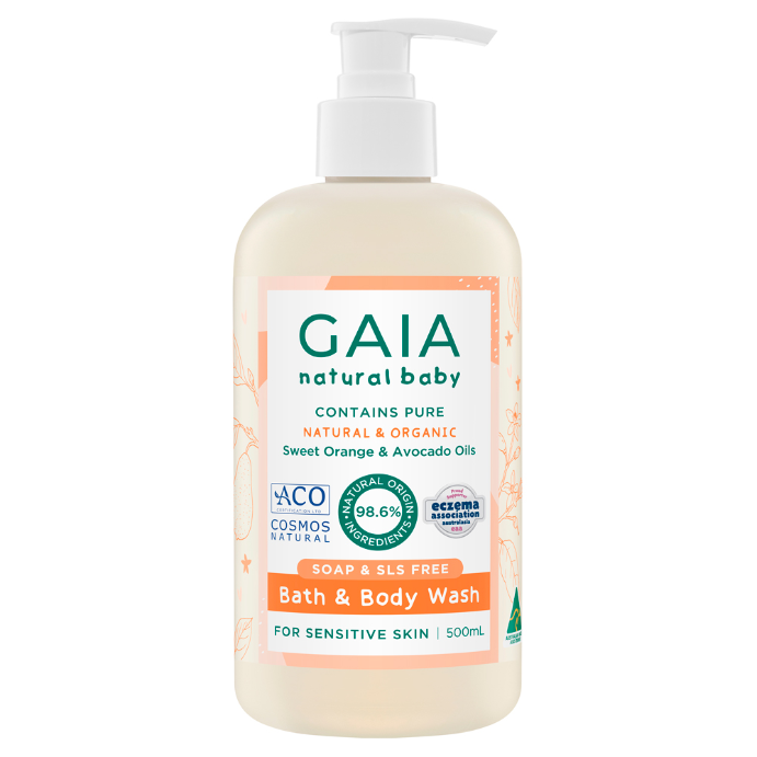 GAIA Natural Baby Bath & Body Wash 500mL