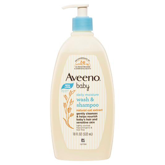 Aveeno Baby Daily Moisture Wash & Shampoo 532mL