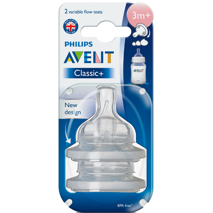 Philips Avent Teat Silicone Medium Flow 2 Pack