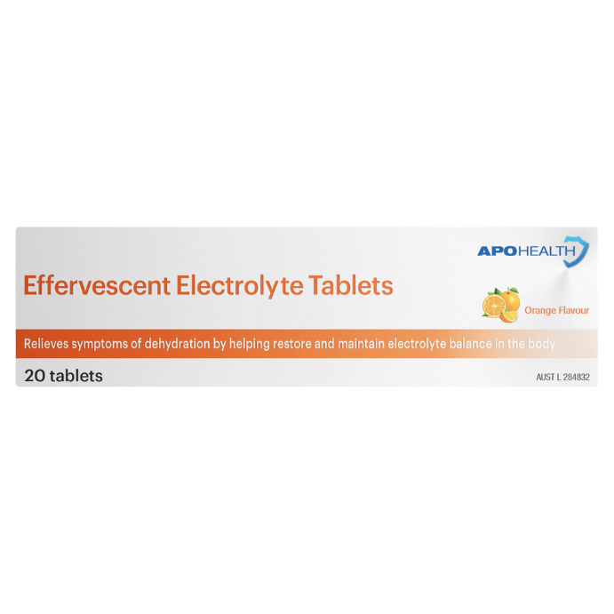 APO HEALTH Electrolyte Oranget 20 Effervescent Tablets
