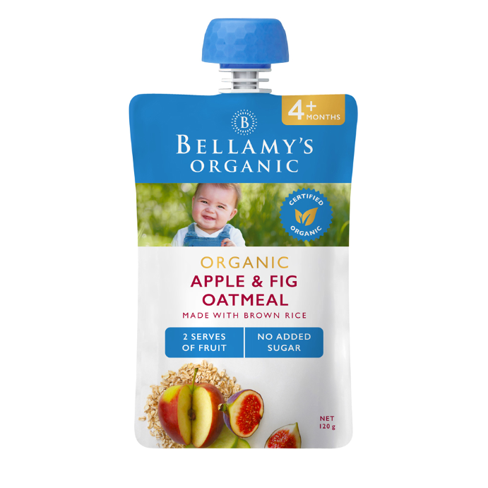 BELLAMYS Organic Apple & Fig Oatmeal 4+ Months 120g