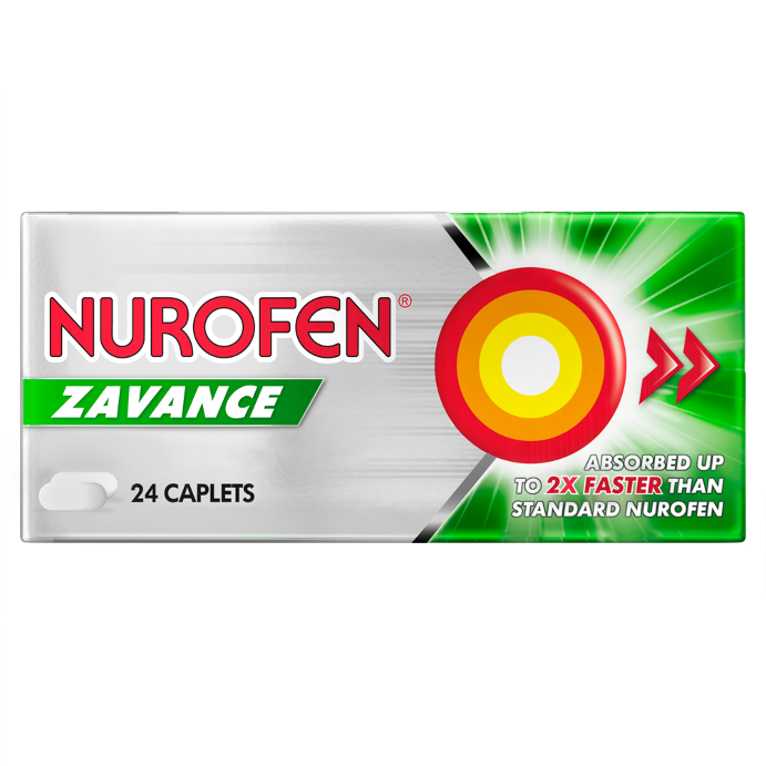 Nurofen Zavance Ibuprofen Sodium Dihydrate 256mg 24 Caplets