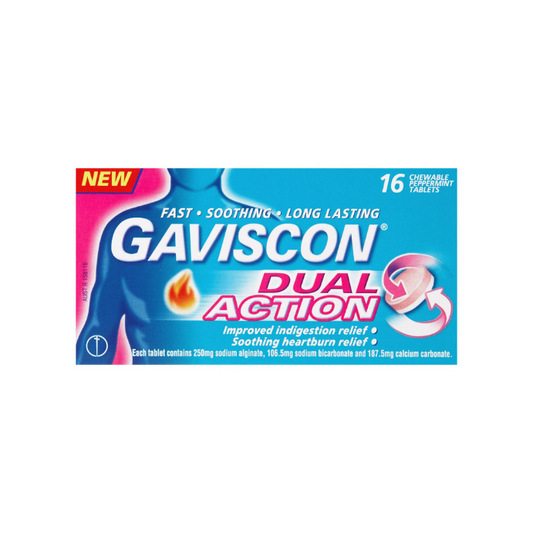 Gaviscon Peppermint Dual Action Chewable Tablets 16 Tablets