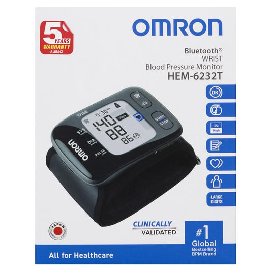 Omron HEM6232T Bluetooth Wrist Blood Pressure Monitor