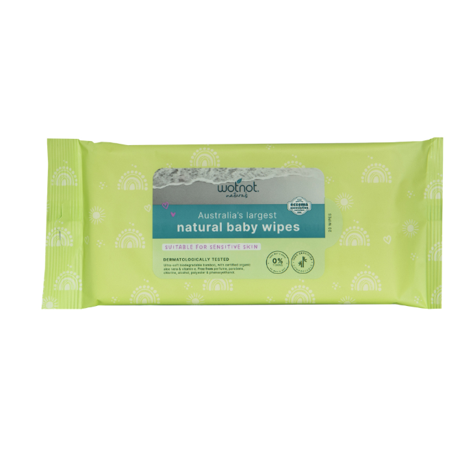 WOTNOT Naturals 100% Natural Baby Wipes 20 Pack