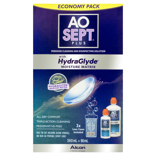 Aosept Plus Hydraglyde Economy Pack 360 Plus 90ml