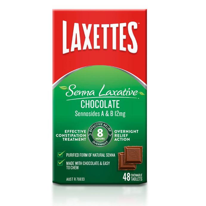 Laxettes Senna Laxative Chocolate 48 Chewable Tablets