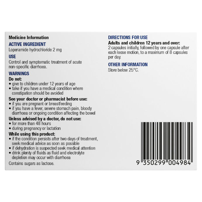 Chemists' Own Diarrhoea Relief 12 Capsules