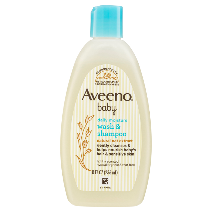 Aveeno Baby Daily Moisture Wash & Shampoo Lightly Scented Sensitive 236mL