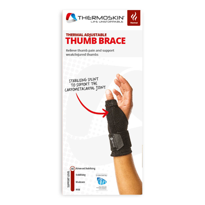 Thermoskin Thermal Adjustable Thumb Brace Black