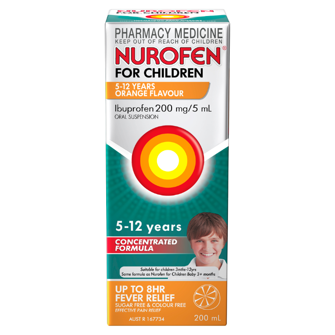 Nurofen For Children 5-12 Years Orange Flavour 200mL