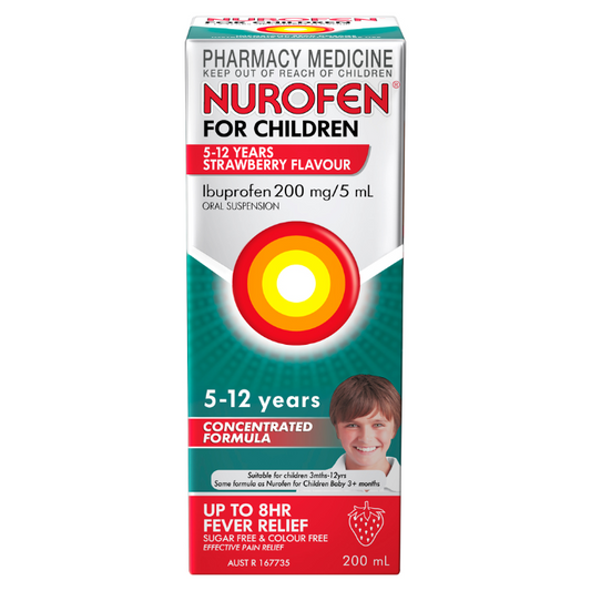 Nurofen For Children 5-12 Years Strawberry Flavour 200mL