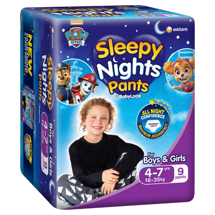 Baby Love SleepyNights Convenience Overnight Pants 4-7 years (18-35kg) 9 Pack