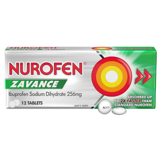 Nurofen Zavance Ibuprofen 256mg 12 Tablets