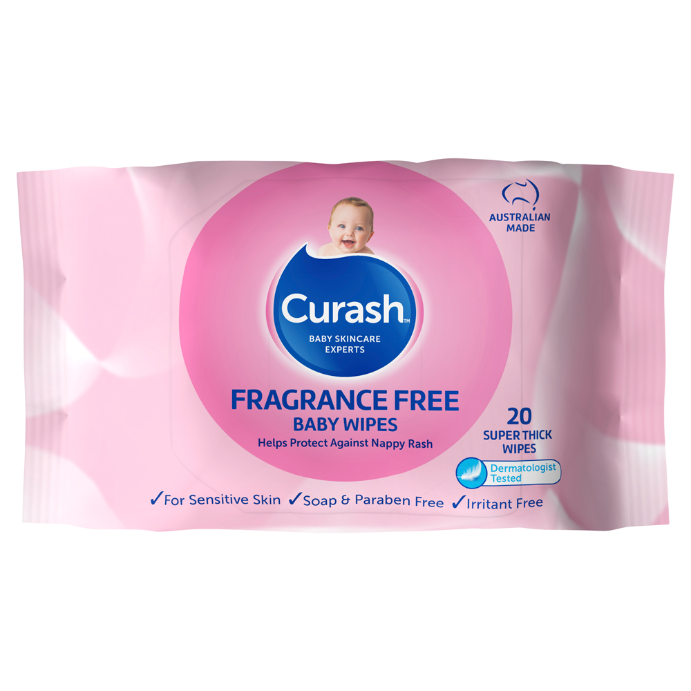 Curash Fragrance Free Baby Wipes 20 Wipes