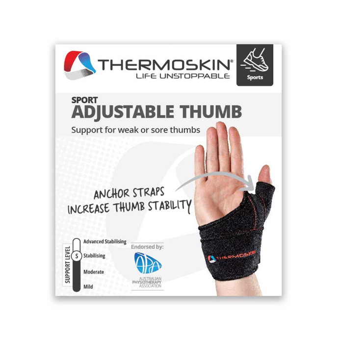 Thermoskin Sport Adjustable Thumb Wrap Left S/M Black