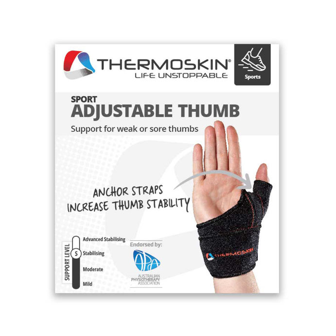 Thermoskin Sport Adjustable Thumb Wrap Right S/M Black