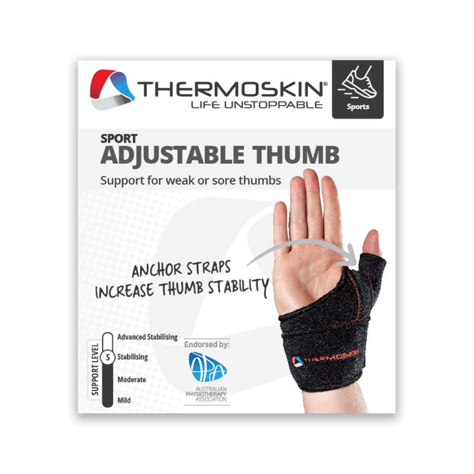 Thermoskin Sport Adjustable Thumb Wrap Right L/XL Black
