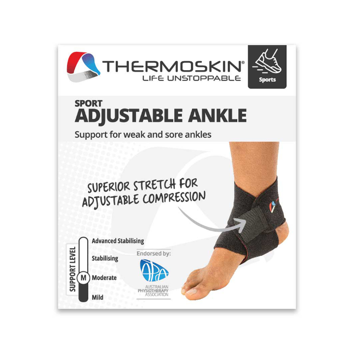 Thermoskin Sport Adjustable Ankle Wrap Black