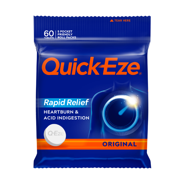Quick Eze Rapid Relief Heartburn & Acid Indigestion 60 Tablets