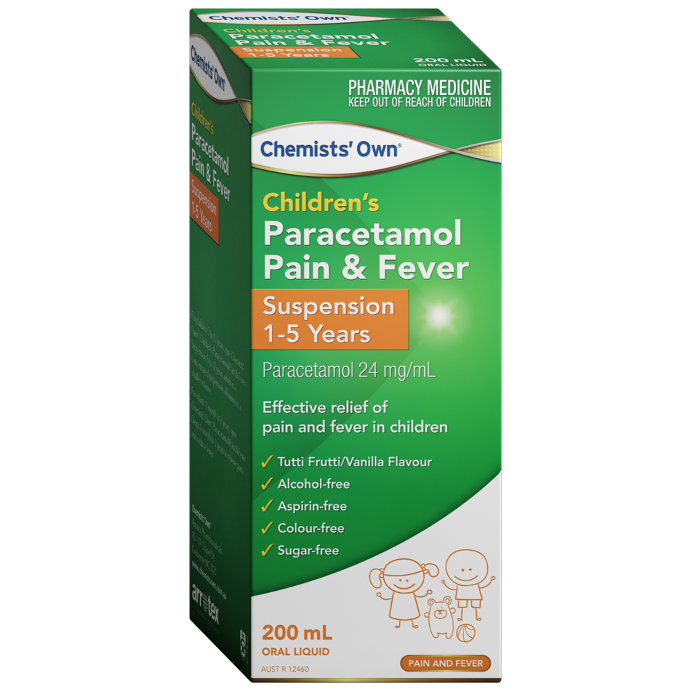 Chemists' Own Children's Paracetamol Pain & Fever Suspention 120mg/5mL 1-5 Years 200mL