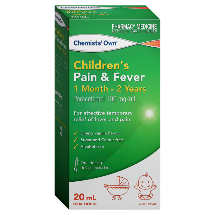 Chemists' Own Paracetamol 100mg Pain & Fever Drops 1 Month-2 Years 20mL