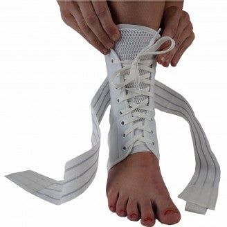 BA SPORTS LOCK LACE-UP ANKLE GUARD WHITE/BlACK