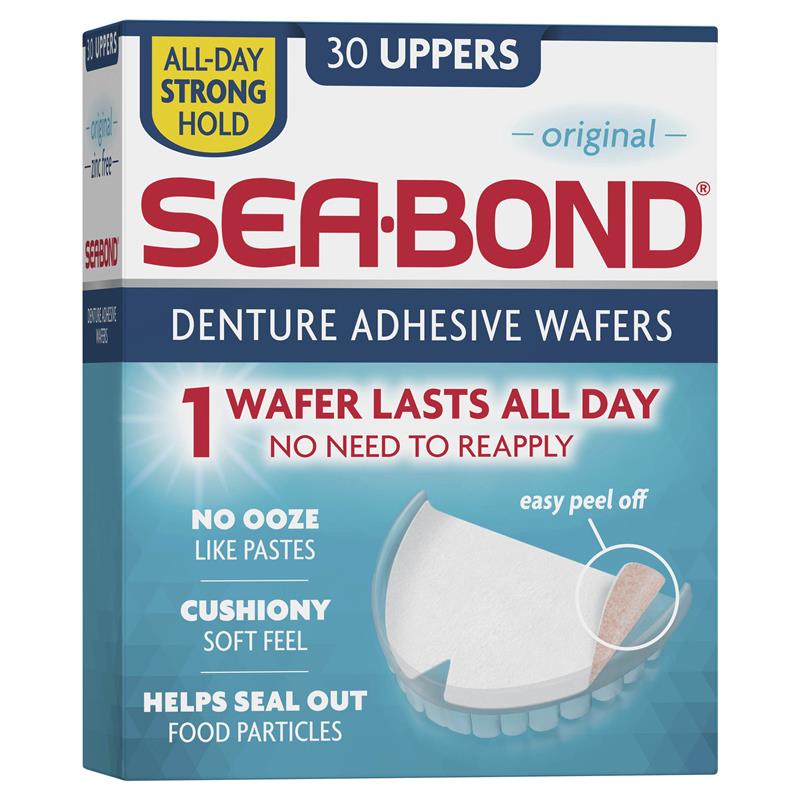 Sea Bond Denture Adhesive Uppers 30 - STELLAR PHARMACY