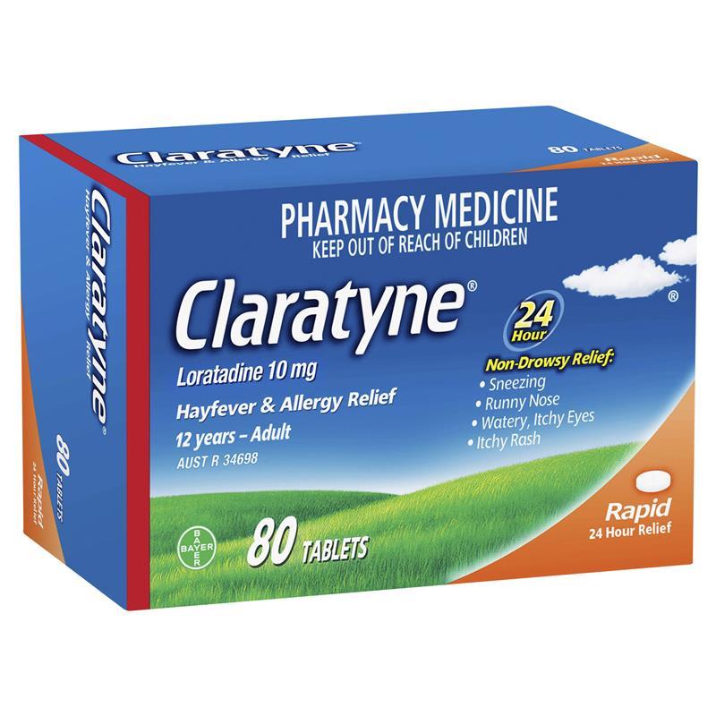 Claratyne Allergy & Hayfever Relief Antihistamine Tablets 80 pack