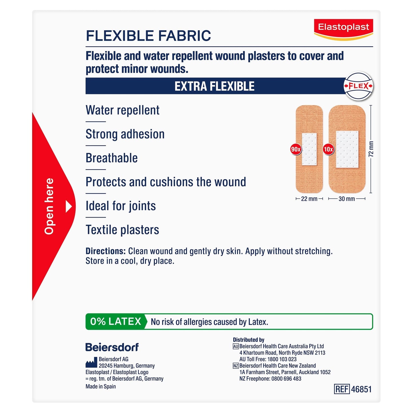 Elastoplast 46851  FLEXIBLE FABRIC 100PK
