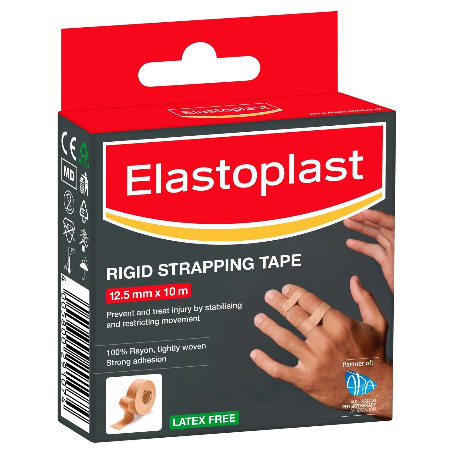 Elastoplast 36001 Sport Rigid Strapping Tape 12.5mmx10m Tan