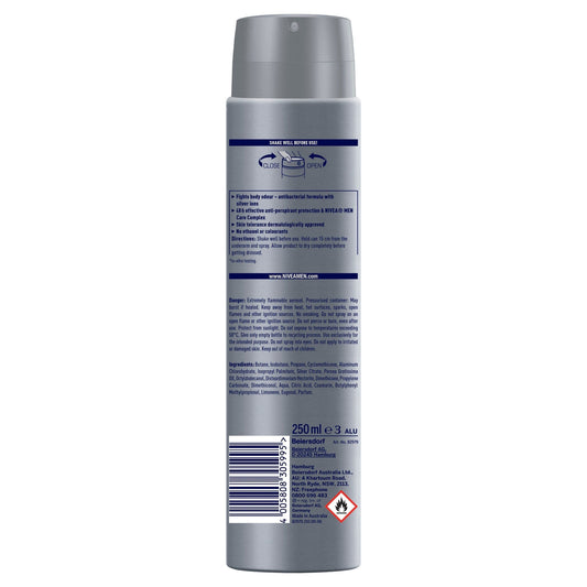 Nivea For Men Deodorant Aerosol Silver Protect 250ml