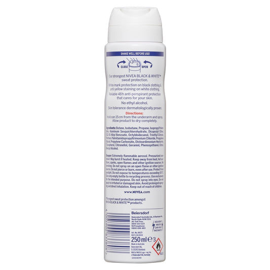 Nivea Deodorant Aero Women Black And White Max Protection 250ml