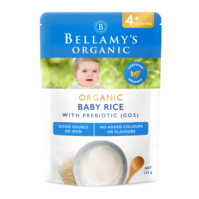BELLAMYS Organic Baby Rice With Prebiotic 125g