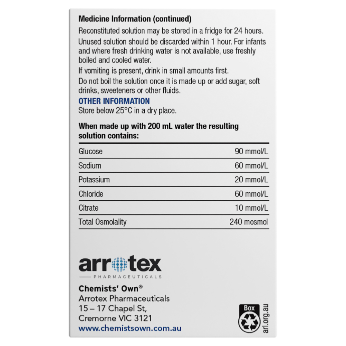 Chemists' Own Oral Rehydration Salts 4.9g 10 Sachet