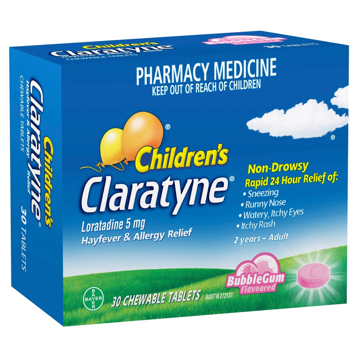 CLARATYNE KIDS BUBBLEGUM CHEWABLE 30 TABLETS