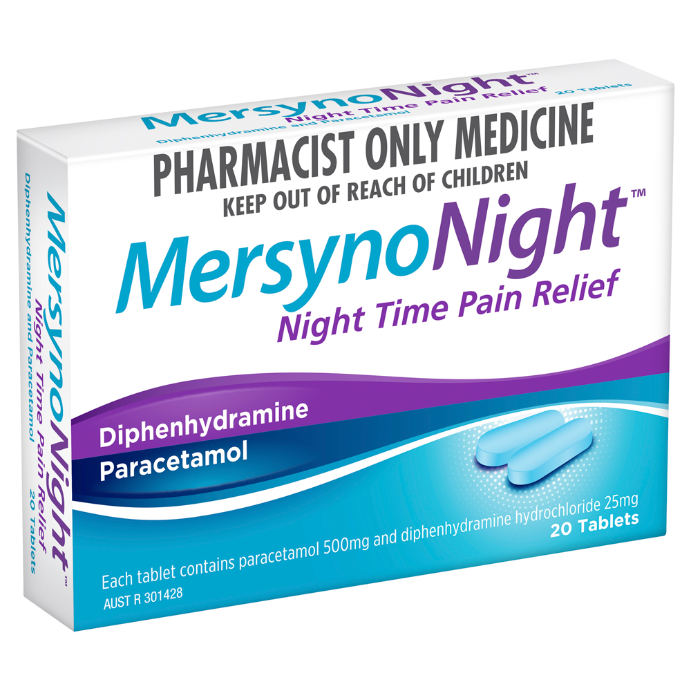 MERSYNONIGHT Night Time Pain Relief 20 Tablets
