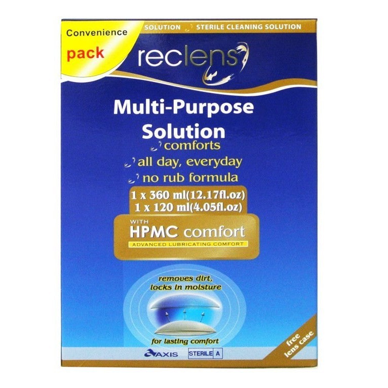 Reclens Multi-Purpose Solution 360ml & 120ml with 1 Lens Case