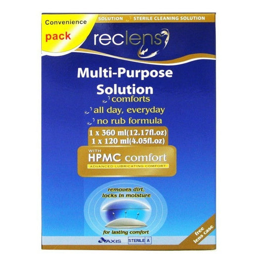 Reclens Multi-Purpose Solution 360ml & 120ml with 1 Lens Case