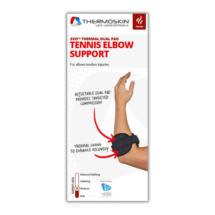 Thermoskin Dual Pad Tennis Elbow Support Black