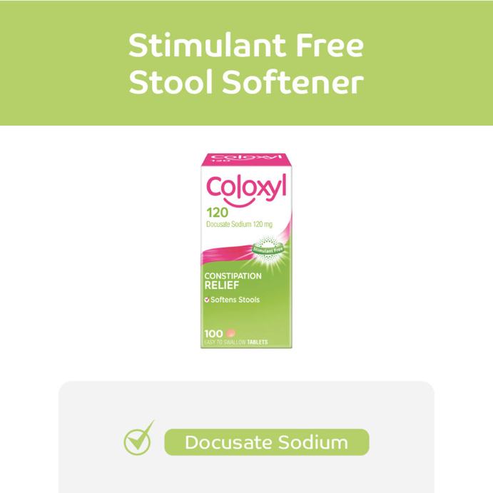 Coloxyl 120 Docusate Sodium 120mg 100 Tablets