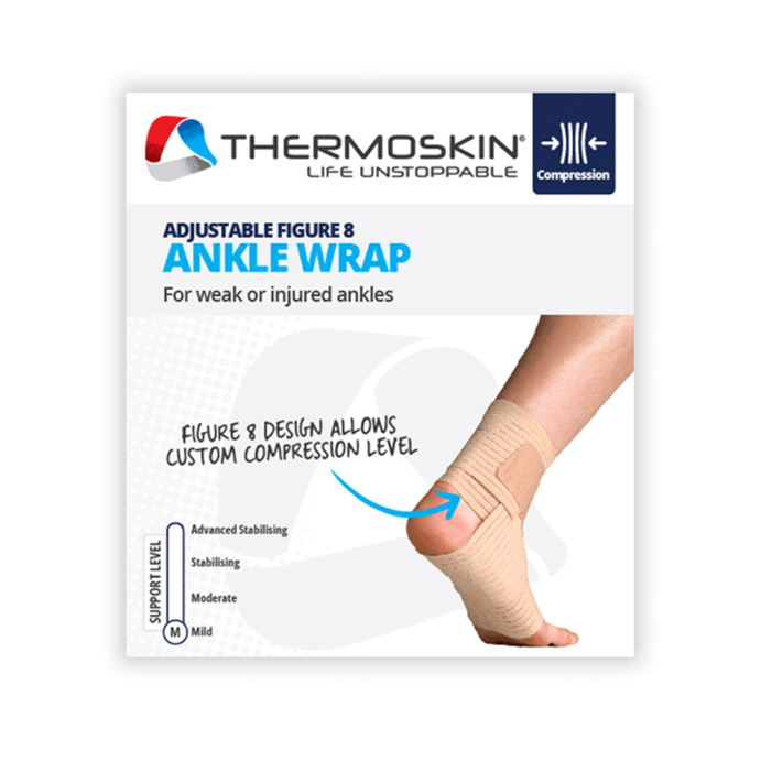 Thermoskin Adjustable Figure 8Ankle Wrap S/M Beige