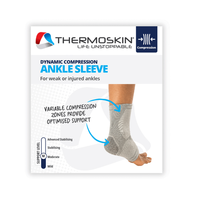 Thermoskin Dynamic Compression Ankle Sleeve S/M Grey