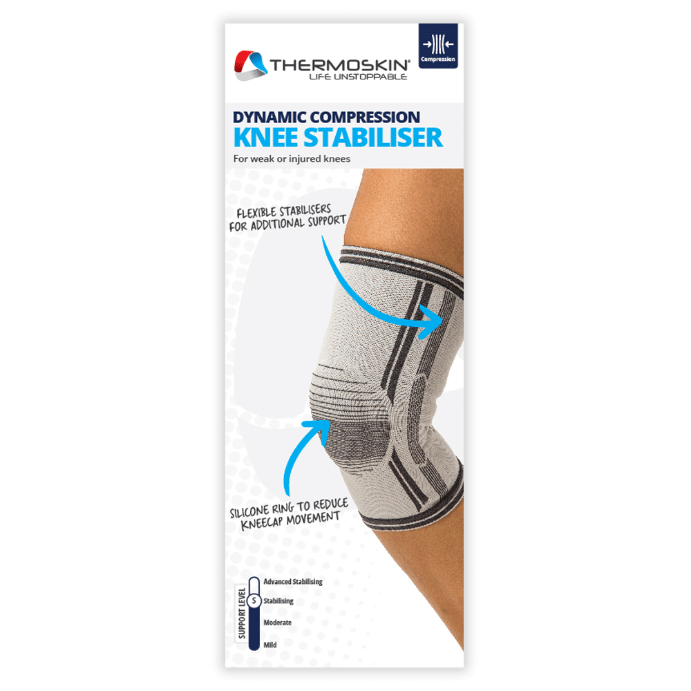 Thermoskin Dynamic Compression Knee Stabiliser Medium Grey