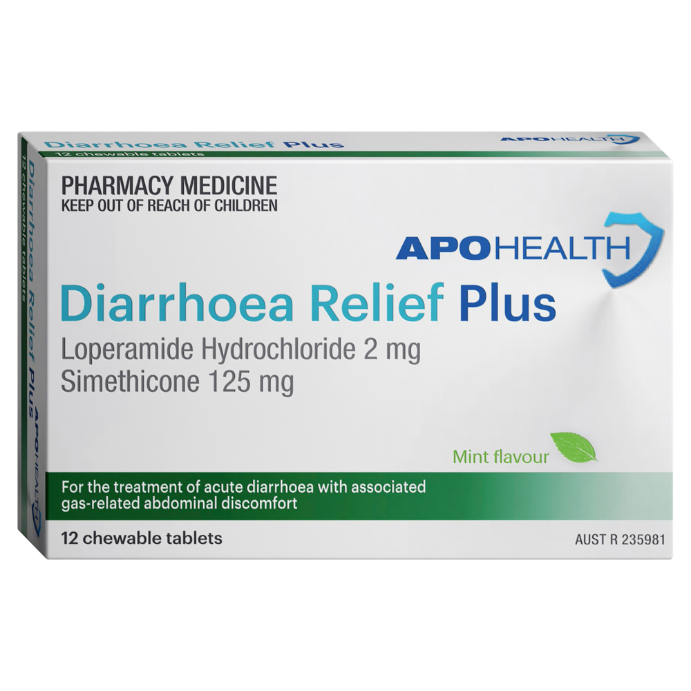 APO HEALTH Diarrhoea Relief Plus Blister Pack 12 Tablets