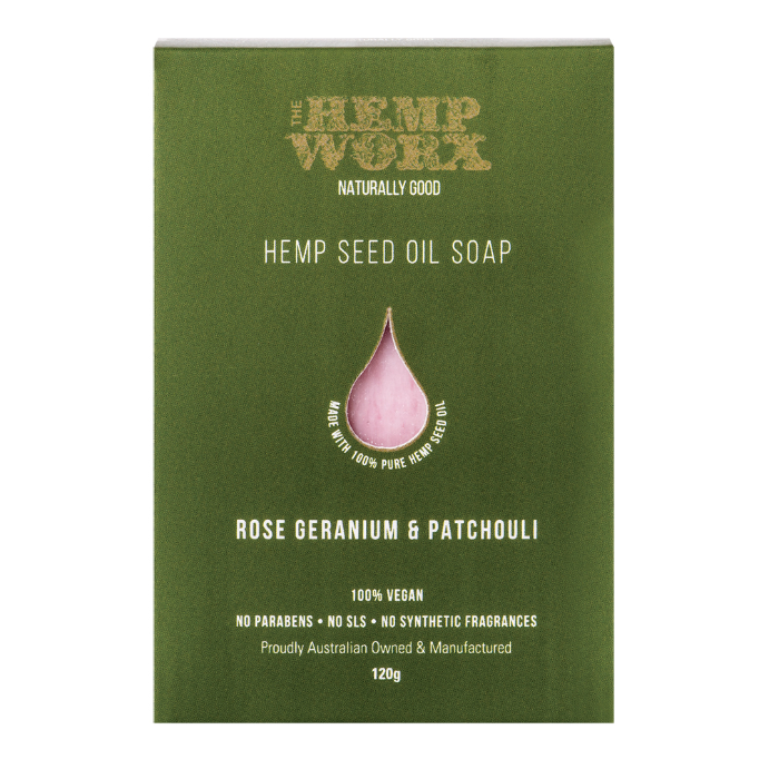 Hemp Worx Rose Geranium & Patchouli Soap 120g
