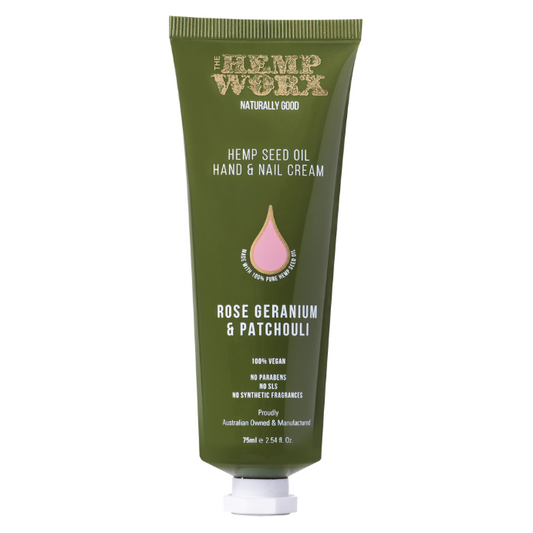 Hemp Worx Rose Geranium & Patchouli Hand Cream 75mL